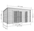 4.0m x 2.5m 28mm - Store More Darton Pent Log Cabin Summerhouse with Side Store (Untreated)