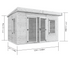 3.5m x 2.5m 66mm - Store More Marple Pent Insulated Building (Untreated)