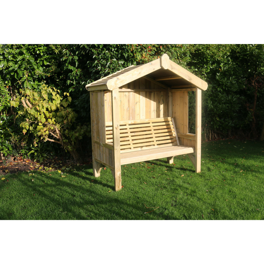 Cottage garden three seater wooden arbour sales