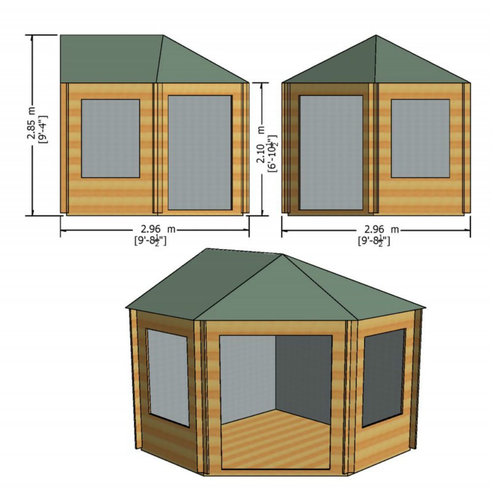 4x10 Square Cabin Grade Half Log- Chiseled Surface - #479 – Log